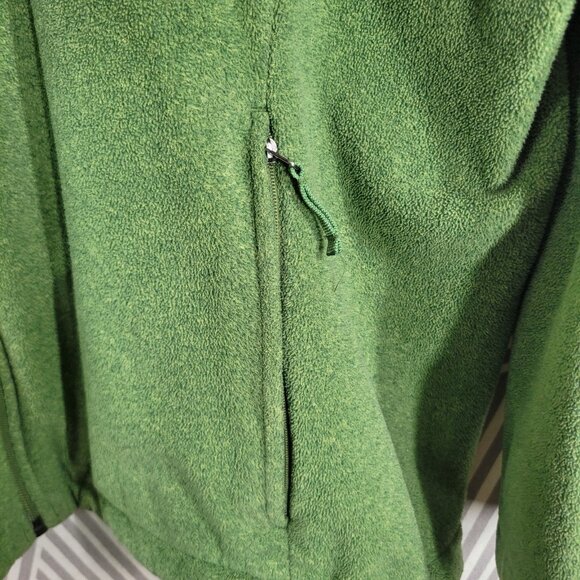 Lands End Fleece Jacket Plus Size 2X Full Zip Pockets Coat Mid Weight Green - Picture 3 of 8